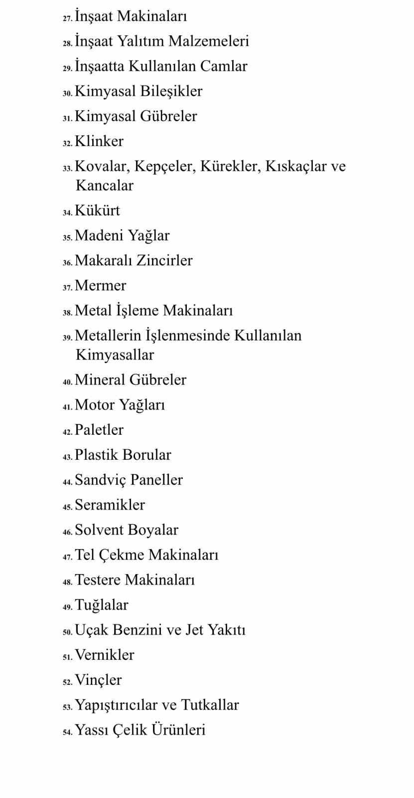 İsrail’e 54 ürün grubunda ihracat kısıtlaması