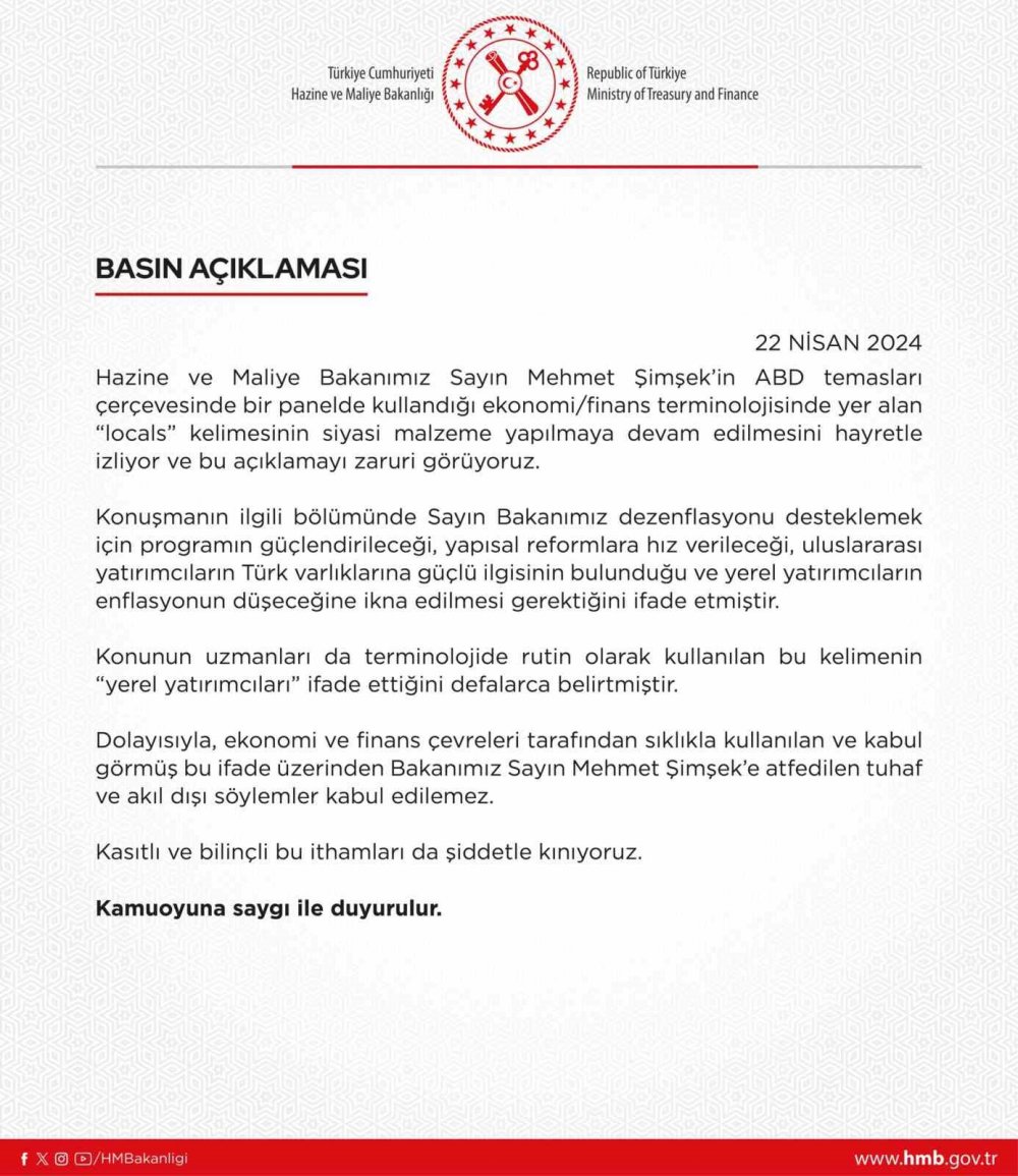 Bakanlıktan 'locals' açıklaması