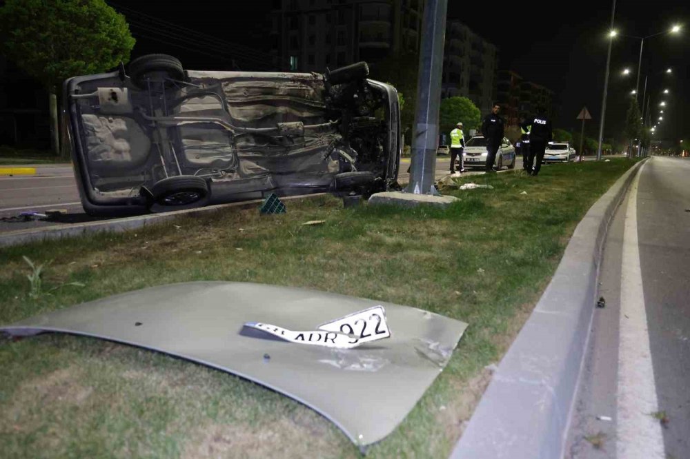 Takla atan otomobilin sürücüsü ağır yaralandı