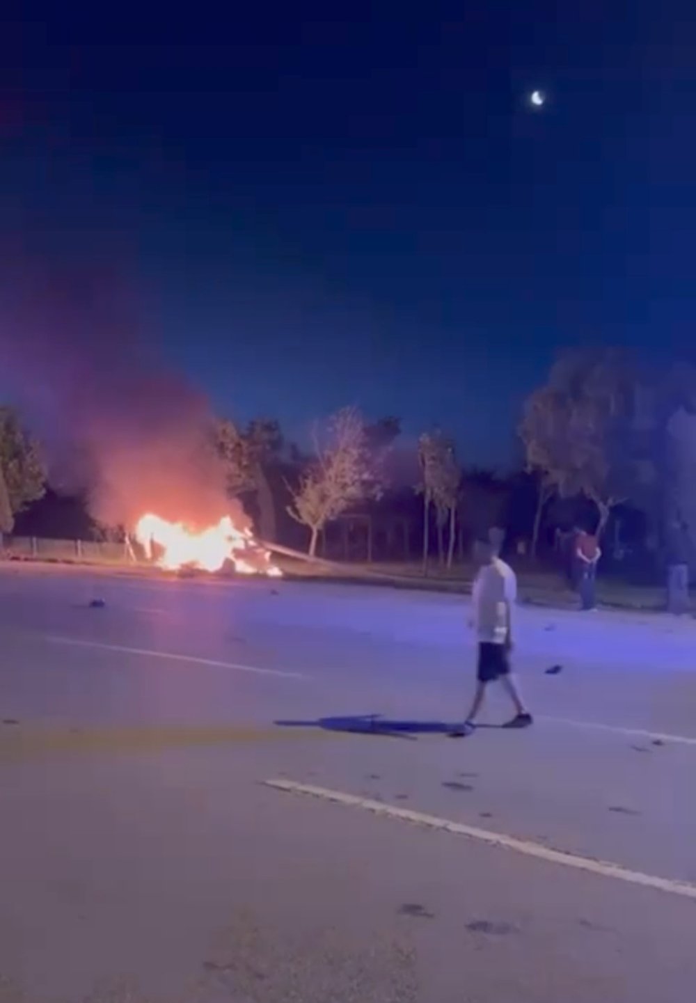 Direğe çarpıp alev aldı: Feci kazada sürücü can verdi