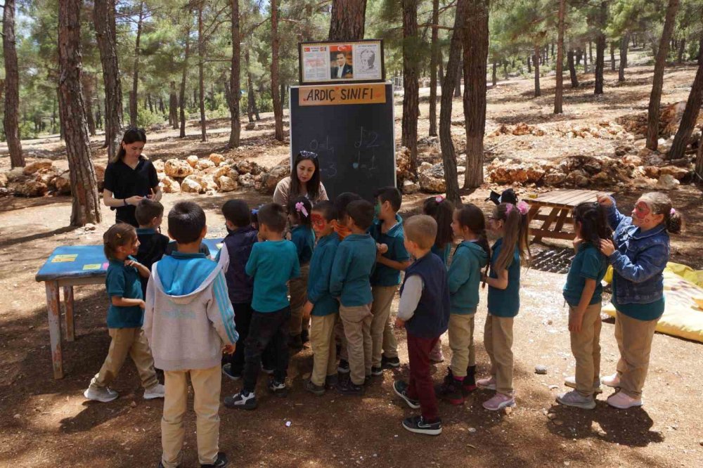 Ermenek'te öğrencilere açık havada ders