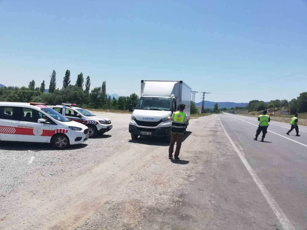 Beyşehir-Antalya kara yolunda trafik denetimi