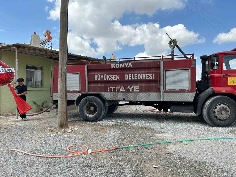 Karapınar'da düğünde panik: Oğlan evi yangın yerine döndü