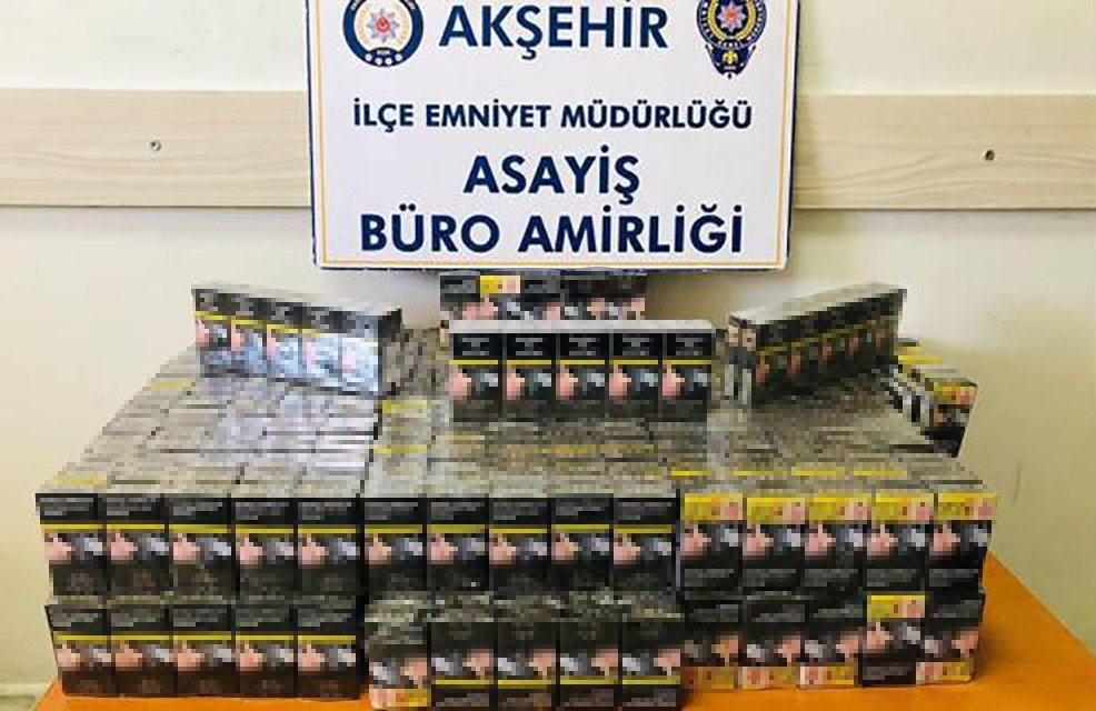 Konya polisinden kaçak sigara ve tütün operasyonu