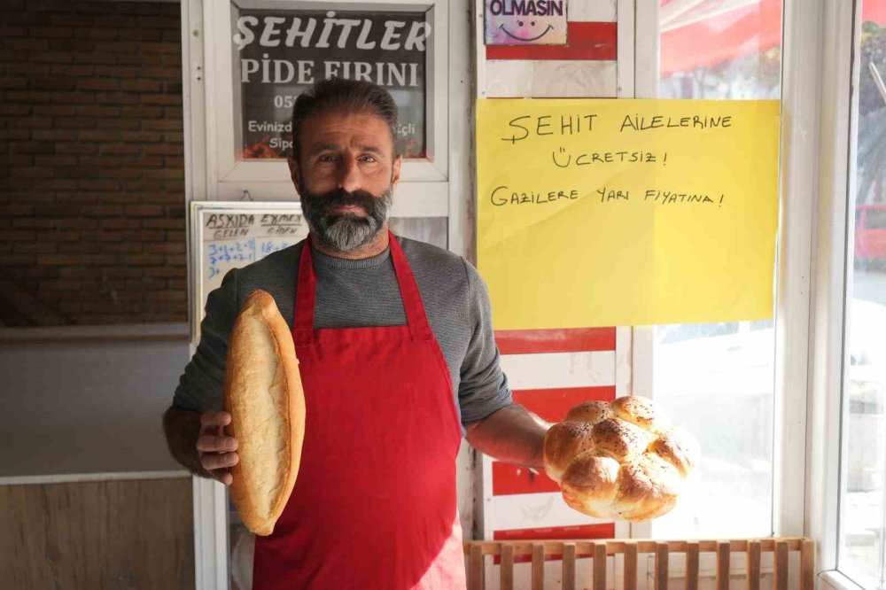 Şehitler Ekmek Fırınında şehit ailelerine ekmek ücretsiz