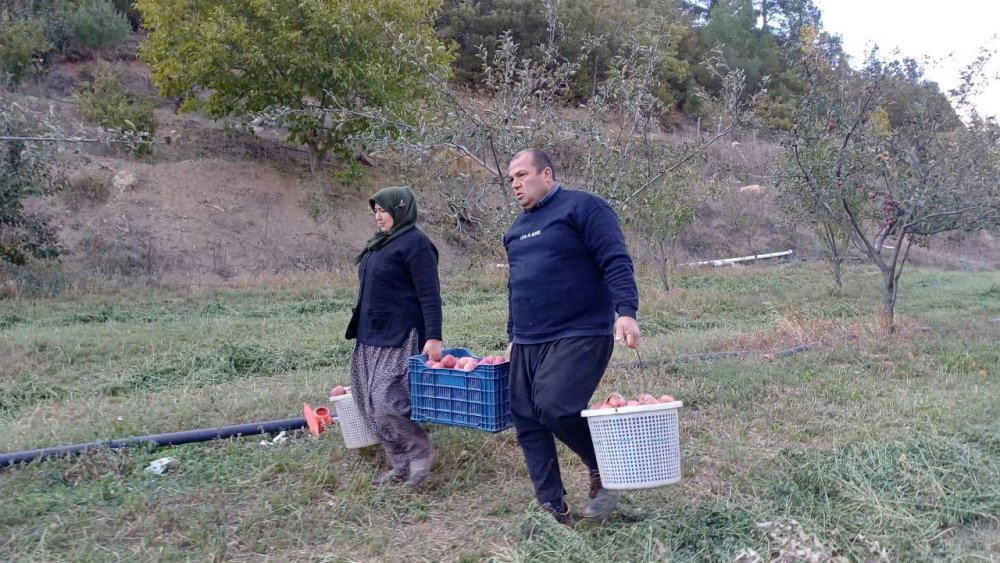 Zirveye kar yağınca köylü soluğu bahçede aldı