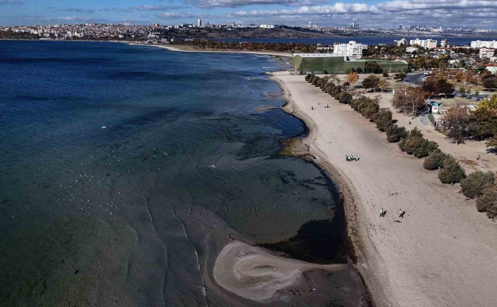 Deniz suyu çekildi, ortaya bu manzara çıktı