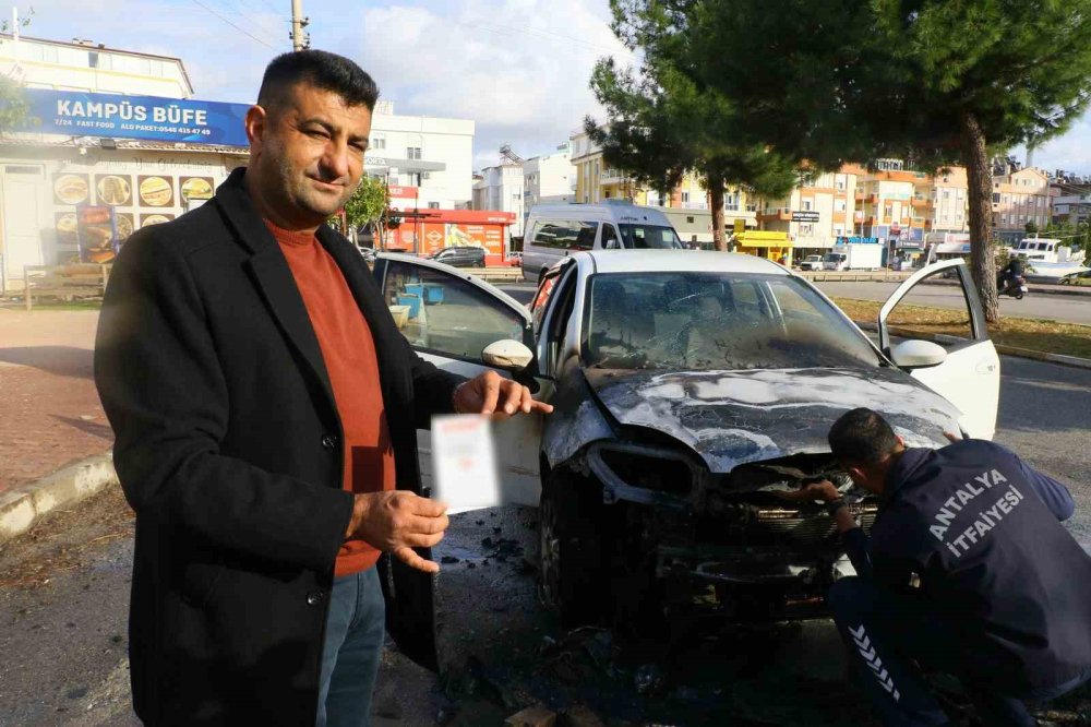 Sanayiden çıktı, 1 kilometre sonra alev aldı