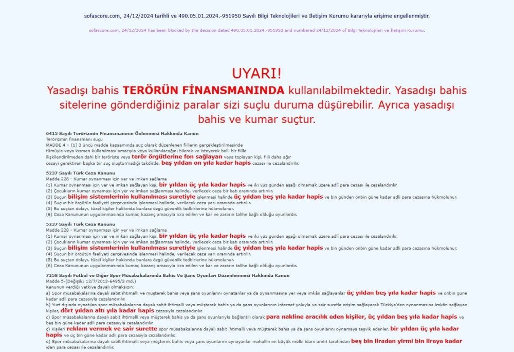 Sofascore'a Erişim Engeli