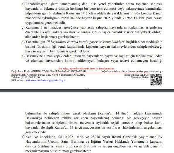 81 il valiliğine sokak hayvanları yazısı: Hemen toplayın