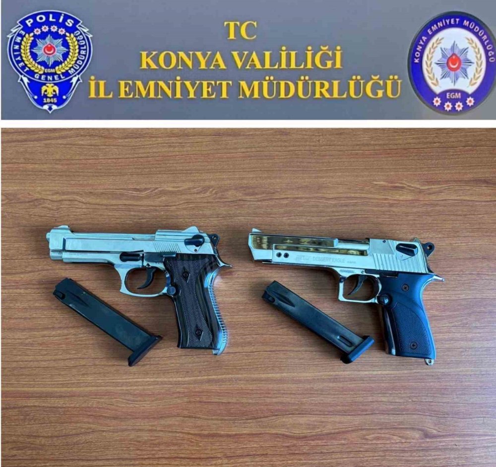 Meram'da araçtan inip havaya ateş açan şahıslar yakalandı