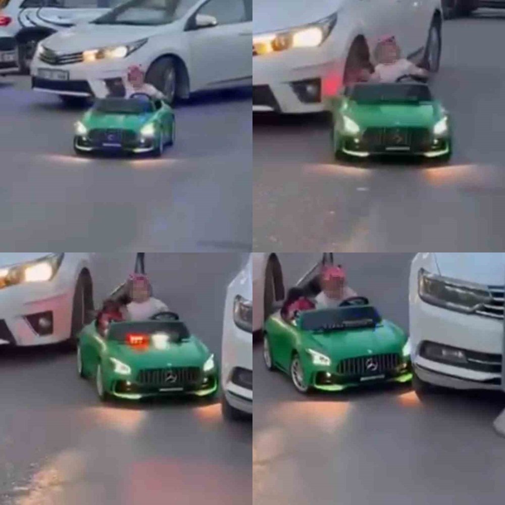 Akülü araçla trafiğe çıkan çocuğa otomobil çarptı