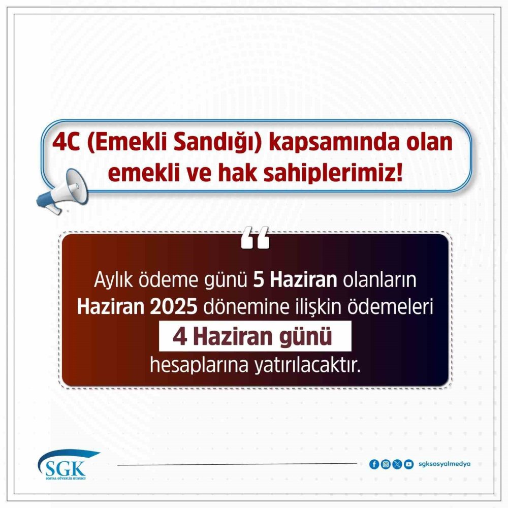 Emekli aylıkları bir gün erken ödenecek
