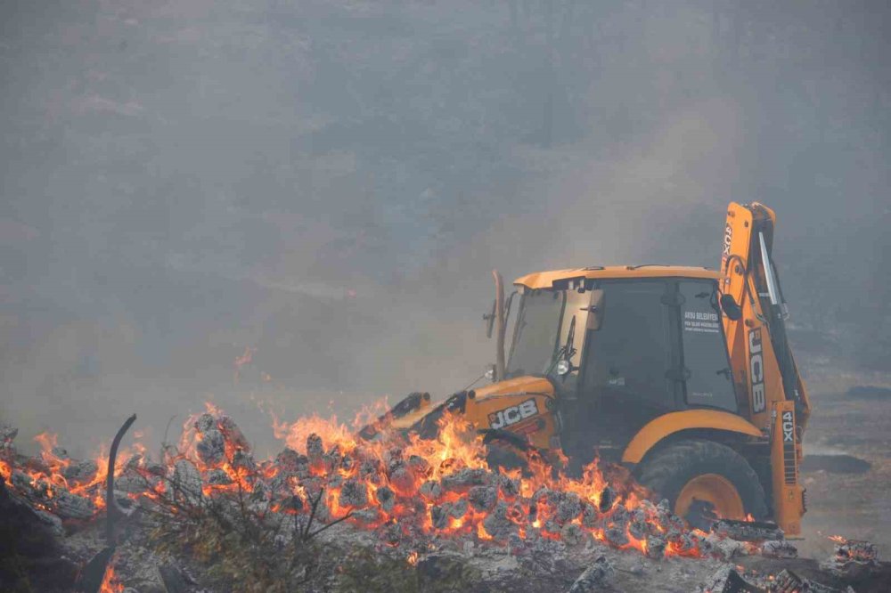 Alevler Evleri Tehdit Etti, Vatandaşlar Kovalarla Müdahale Etti