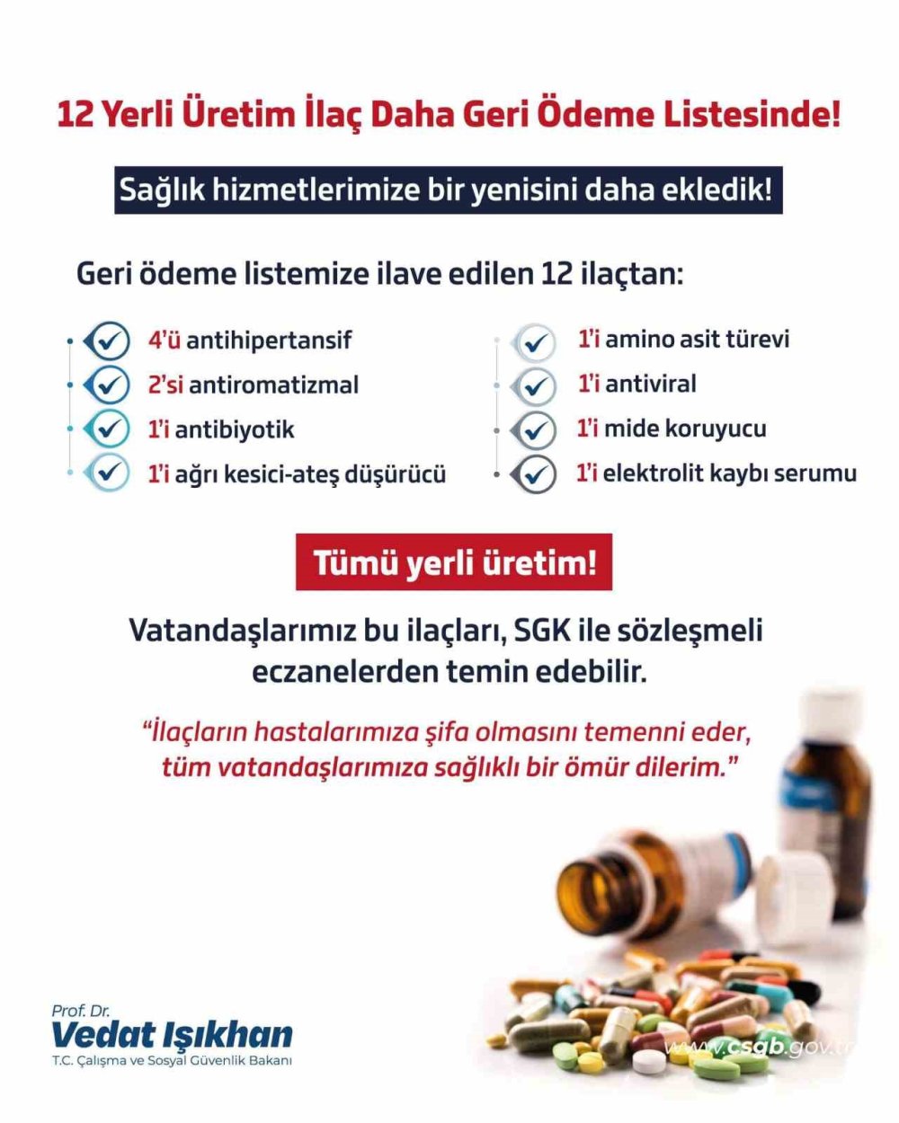 Yerli Üretim 12 İlaç Daha Geri Ödeme Listesine Alındı