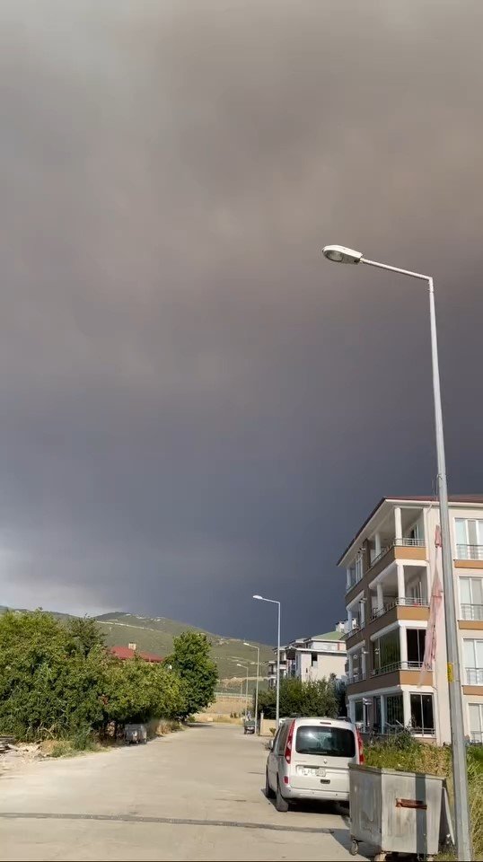 Bilecik’teki yangının dumanları İznik ve Yenişehir’den görüldü