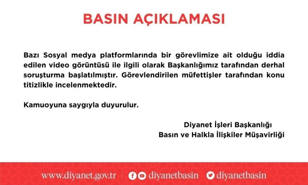 Diyanet’ten rüşvet iddialarına jet soruşturma