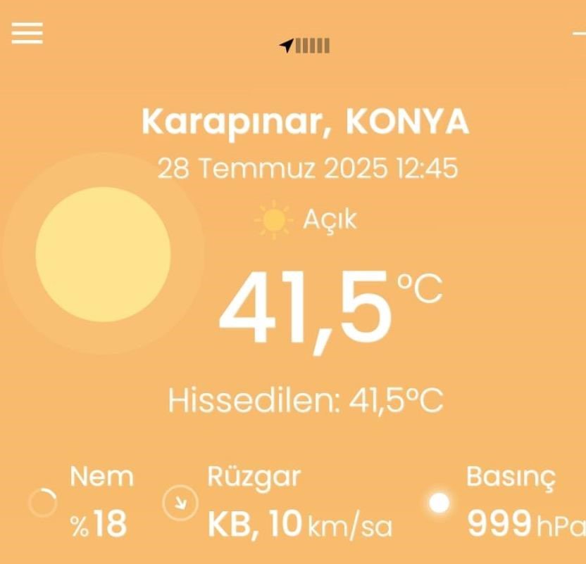 Konya Ovası 41,5 dereceyi gördü