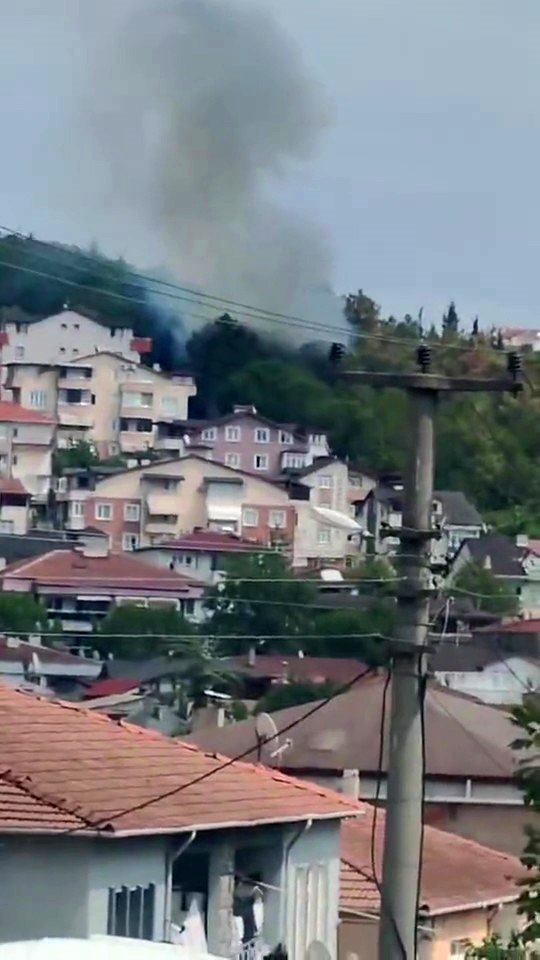 Yangın paniği: Kovasını kapan ormana koştu