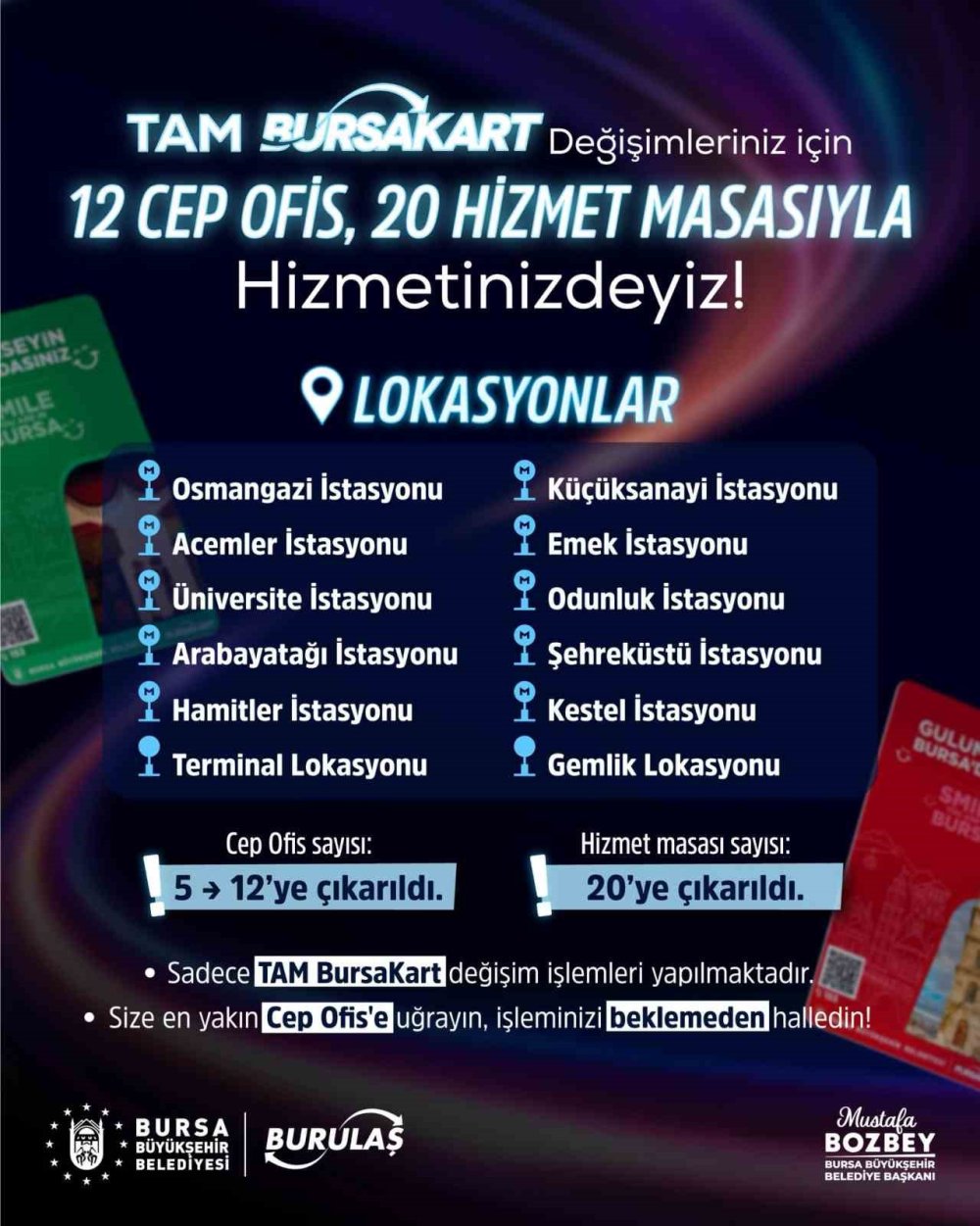 Bursa'da Otobüs ve Metro Seferleri Artırıldı