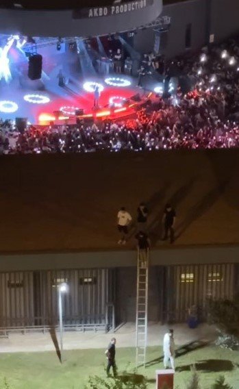 Özel güvenlik görevlileri, konseri kaçak izleyen genci çatıdan aşağı attı