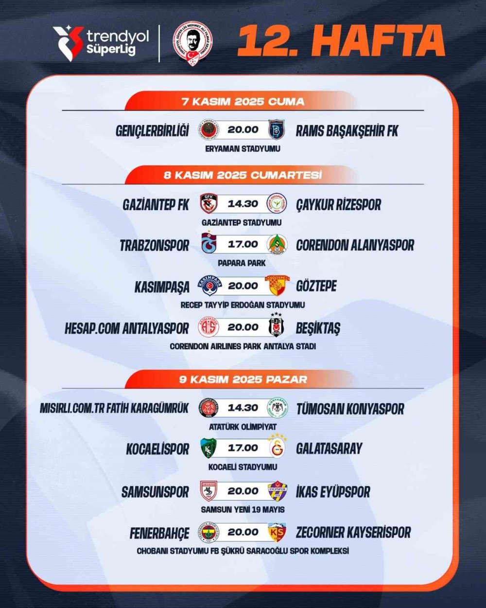 Süper Lig’de maç saatleri değişti, 10 haftalık program açıklandı