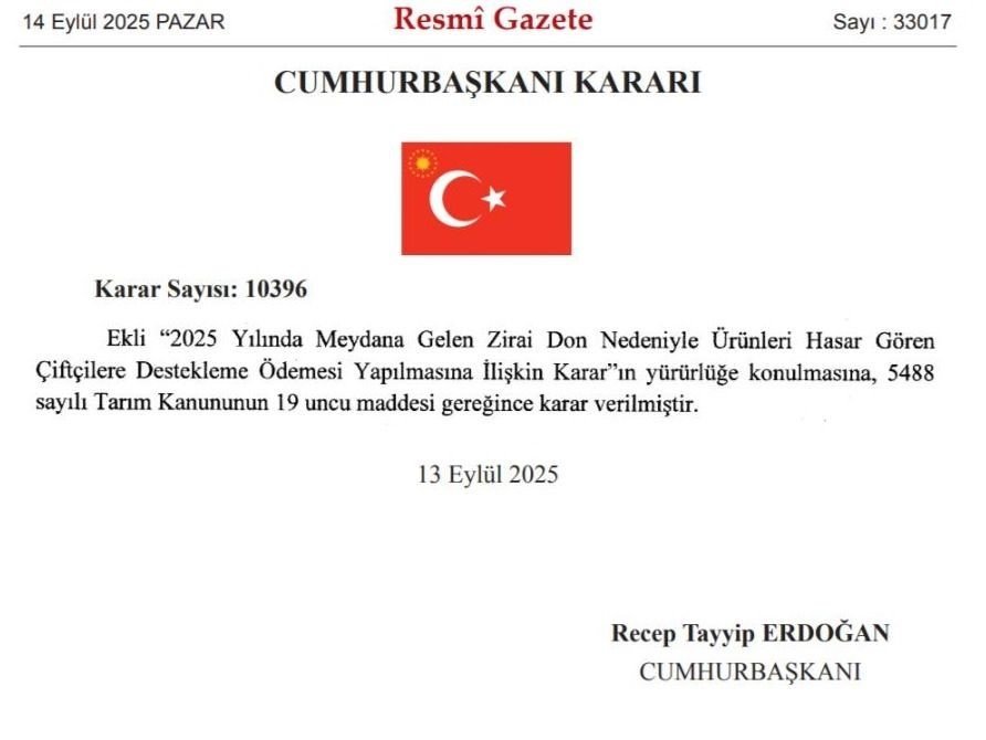 Konya’nın da Aralarında Olduğu 65 İlde Zirai Don Desteği