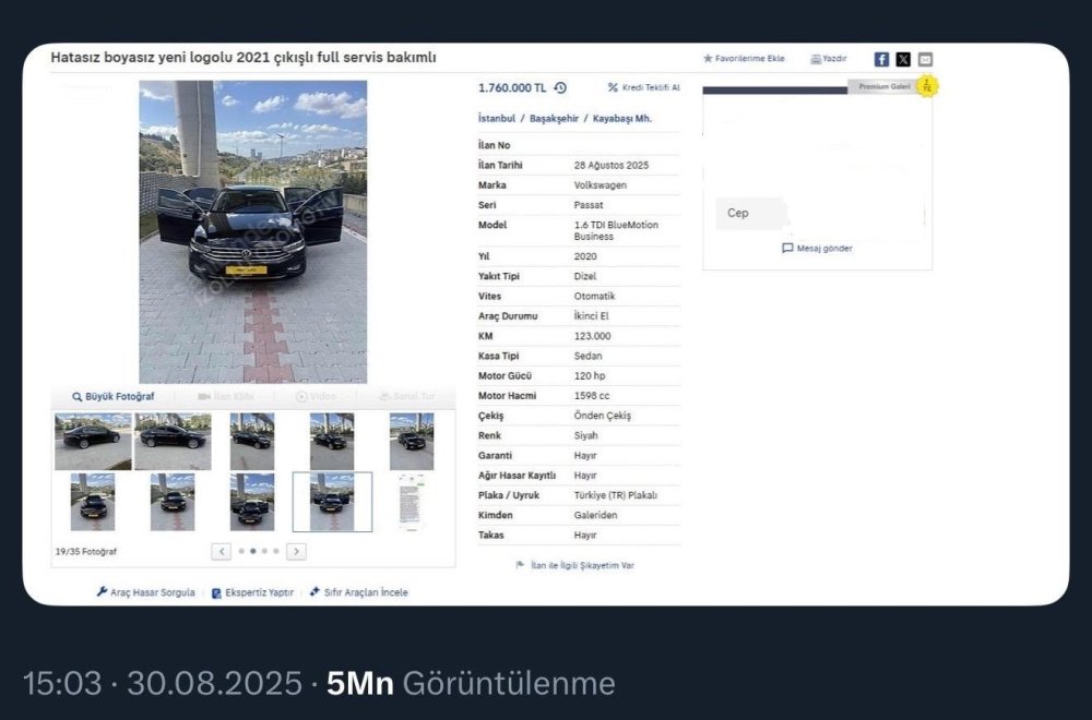 Kilometresi düşürülerek ilana koyulan araca bakanlık müdahale etti