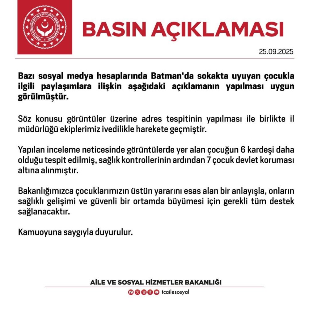 Sokakta uyuyan çocuk ve 6 kardeşi devlet koruması altına alındı