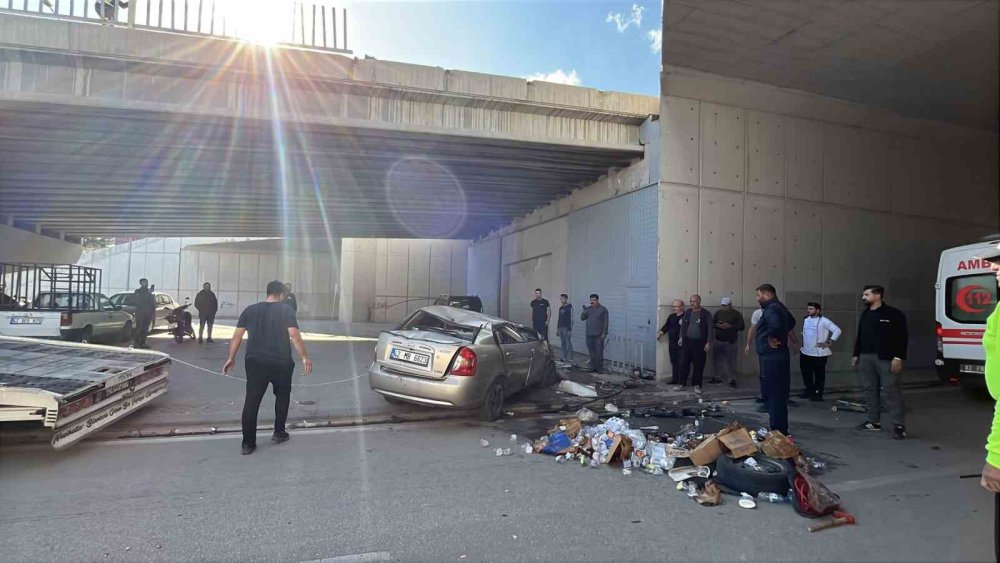 Konya'da malum köprüden yine araç uçtu