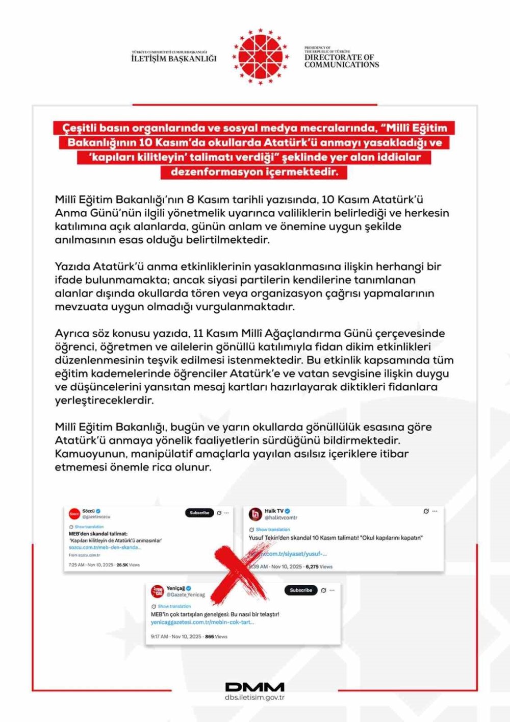 MEB'in 10 Kasım Talimatı Manipüle Edildi: Gerçekler Açıklandı