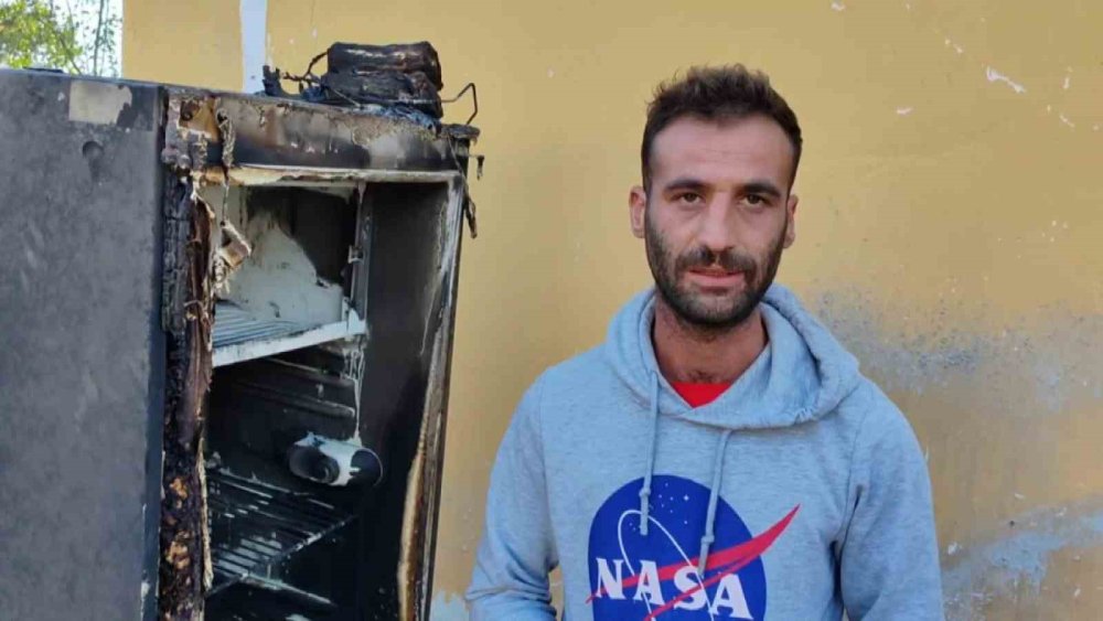 Buzdolabı yandı aile camdan atlayarak kurtuldu