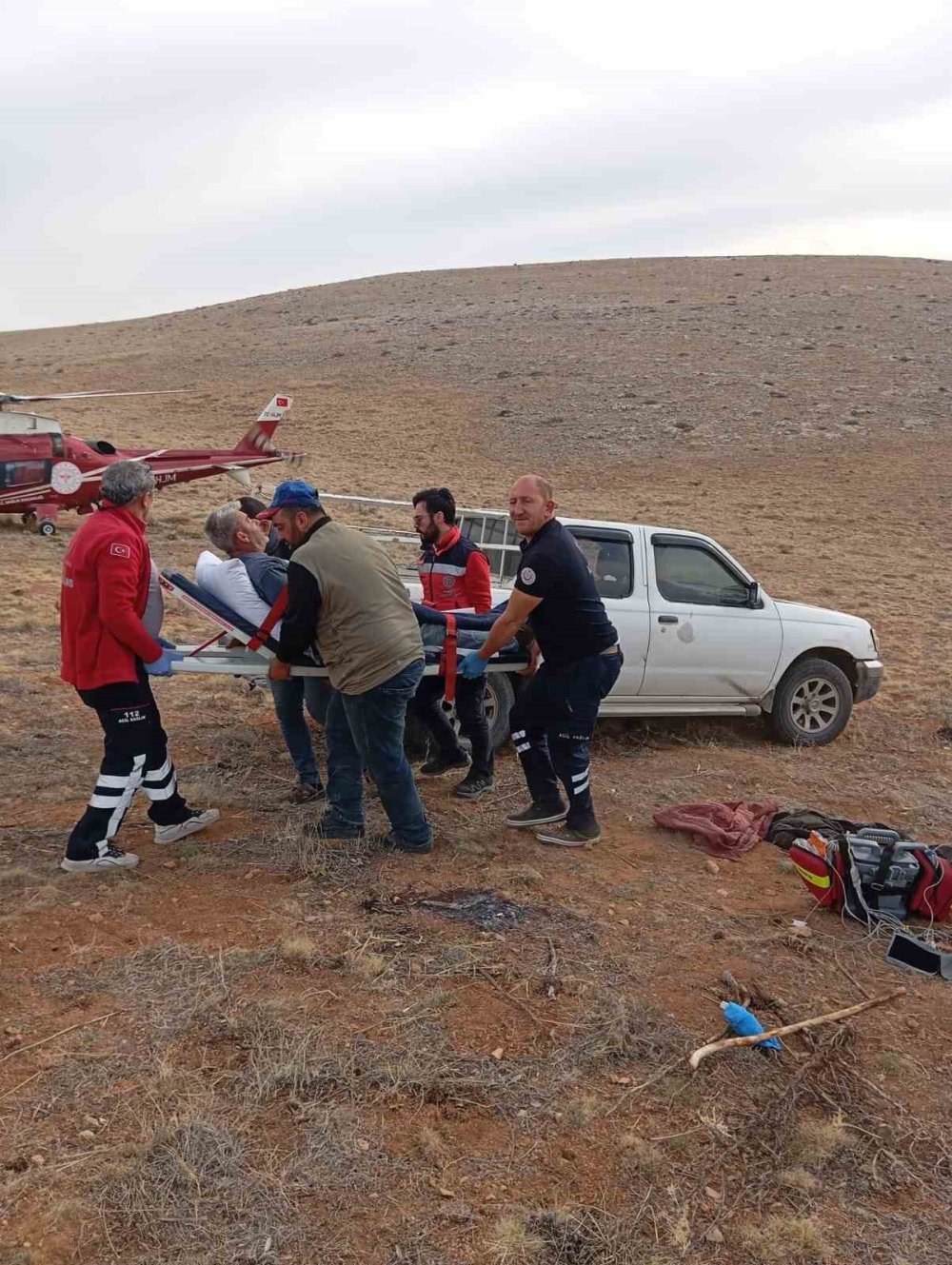 Konya'da hava ambulansı çoban Kadir Bulut için havalandı