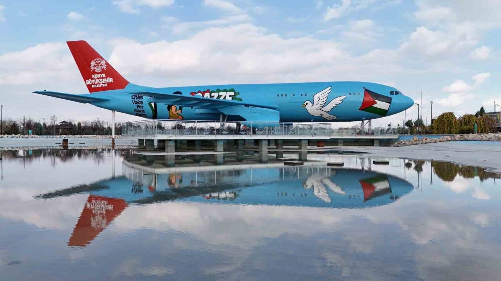 Konya'nın Simgesi Gazze İçin Konuşuyor: Uçak Sanat Eserine Dönüştü