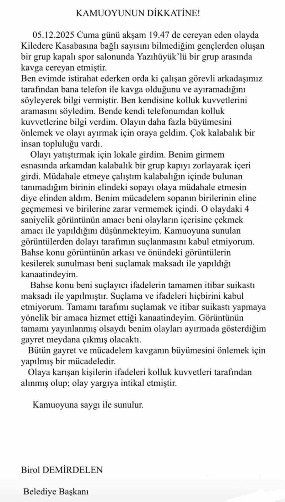 Yazıhüyük’te halı saha kavgası: Başkan Demirdelen’e darp iddiası