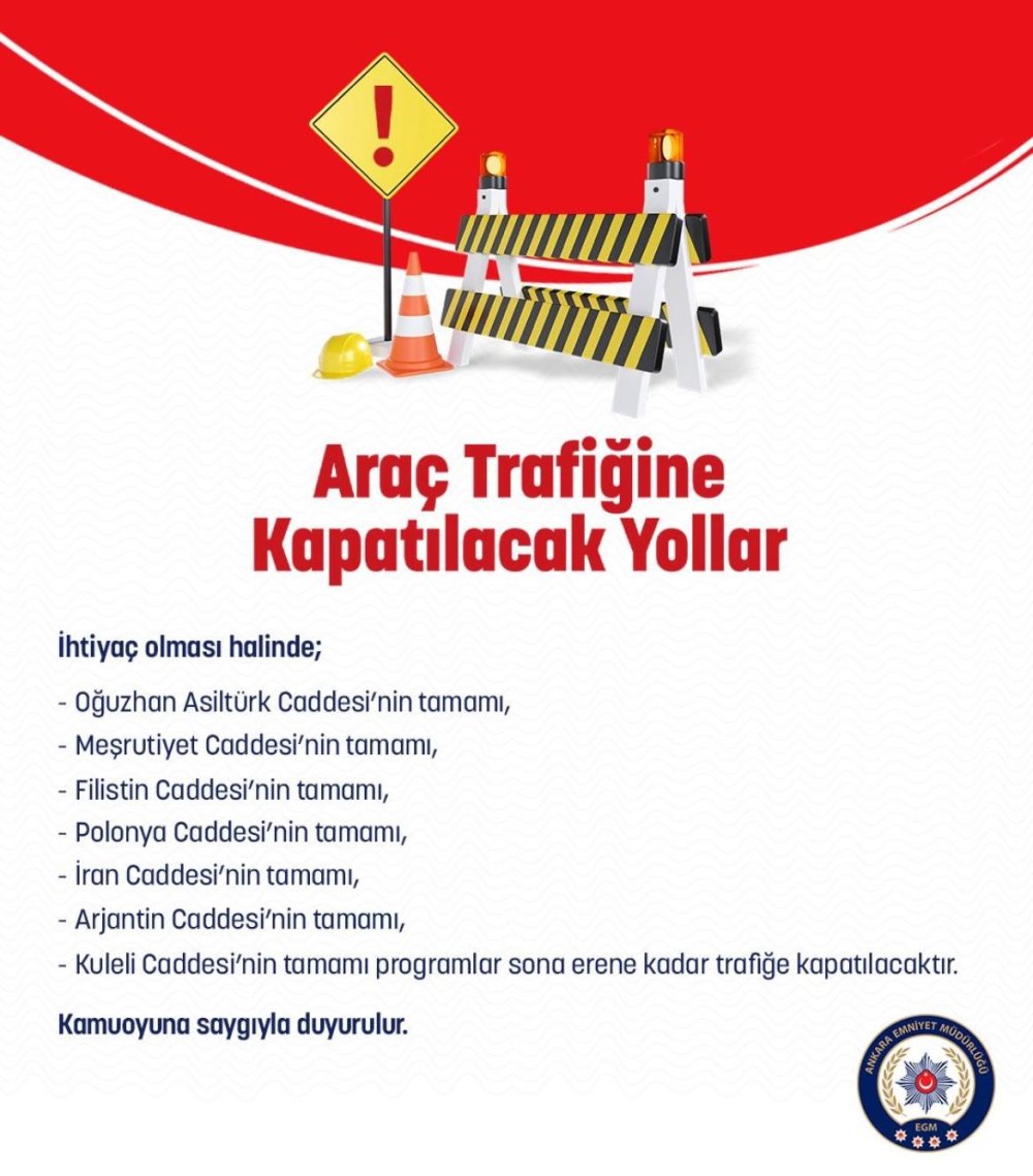 Dikkat! Ankara’da 31 Aralık 18.00’den Sonra Bu Yollar Kapalı