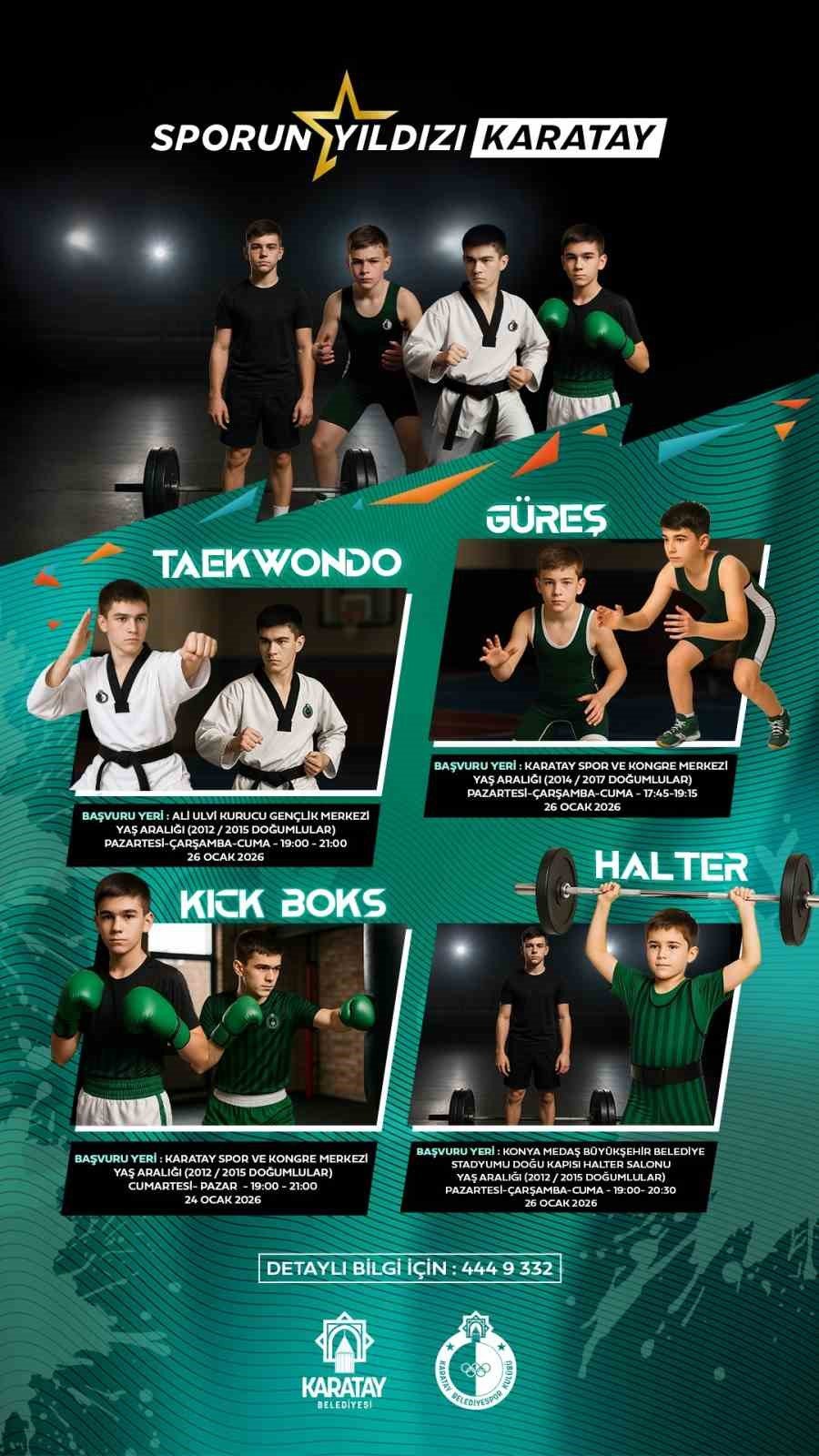 Karatay'da 4 branşa seçmeler sürüyor