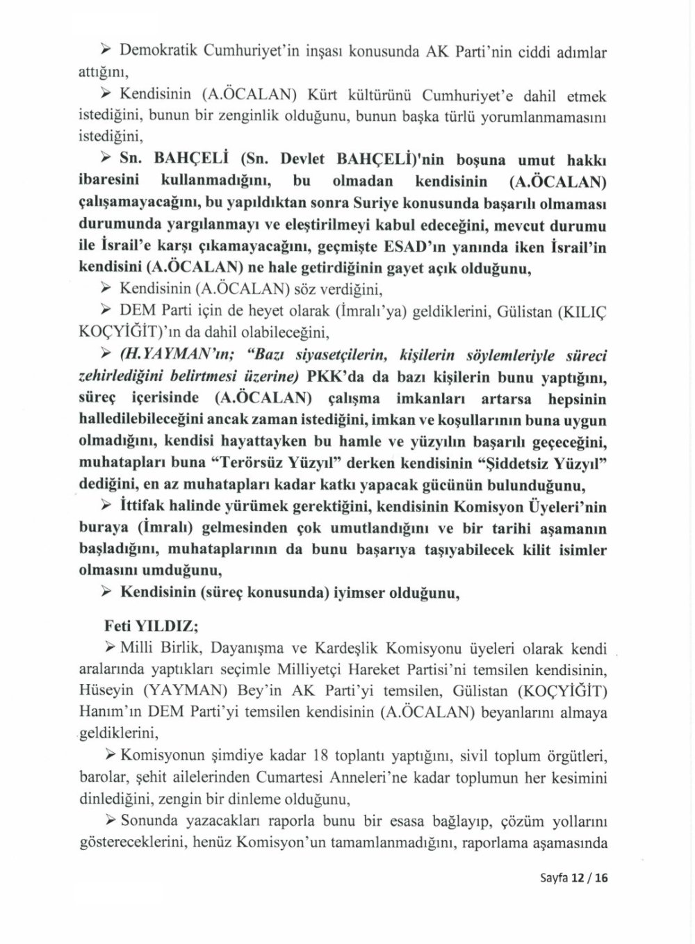 TBMM, İmralı görüşmesinin tutanaklarını yayımladı