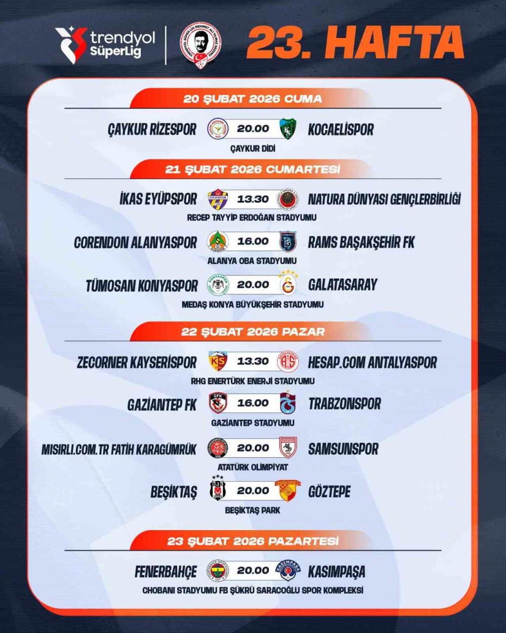 Süper Lig'e iftar ayarı! Maç saatleri düzenlendi