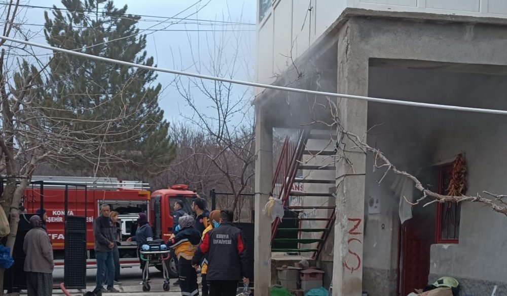 Konya’da ev yangını! Dumandan etkilenen kadın hayatını kaybetti