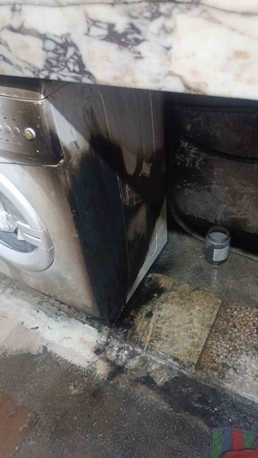 Çamaşır makinası böyle yandı