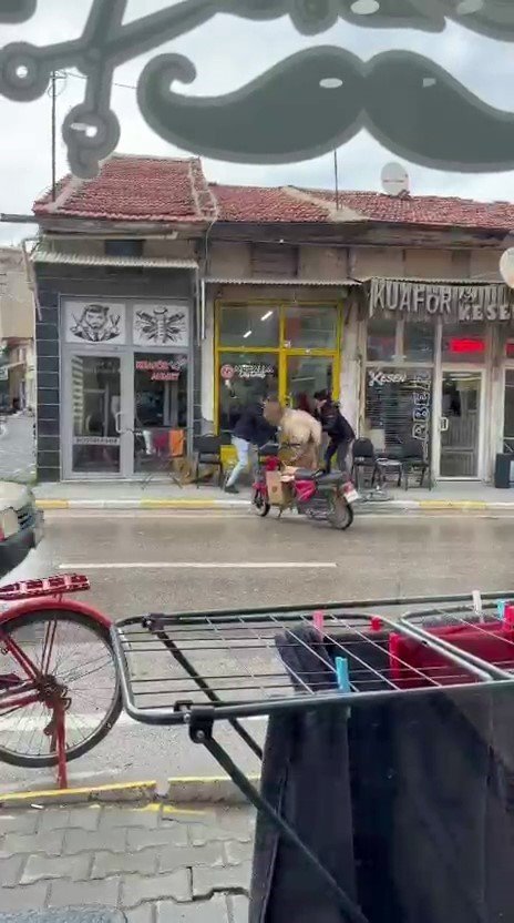 Çay ocağında inek paniği