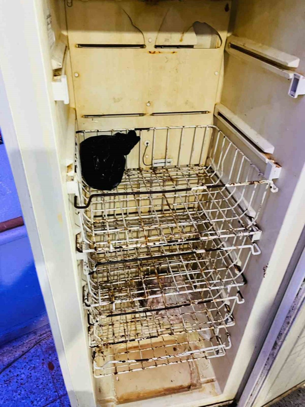 Kasap dükkanında mide bulandıran görüntü