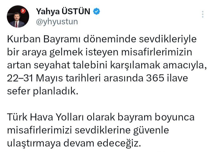THY Bayramda Uçuyor