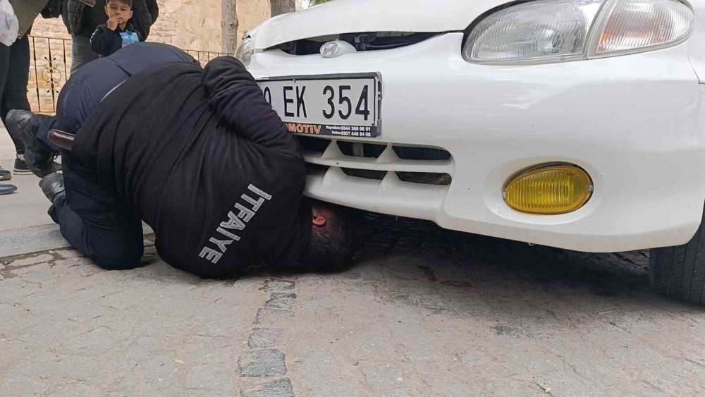 Sıcak buldu motora saklandı polisin itfaiyeyle yeni evinden çıkarıldı