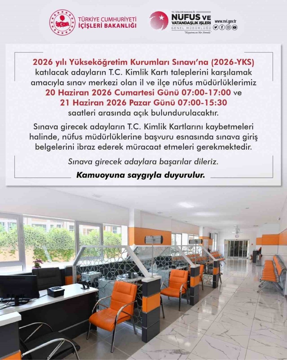 YKS Adaylarına Kritik Duyuru: Nüfus Müdürlükleri Hafta Sonu Açık!
