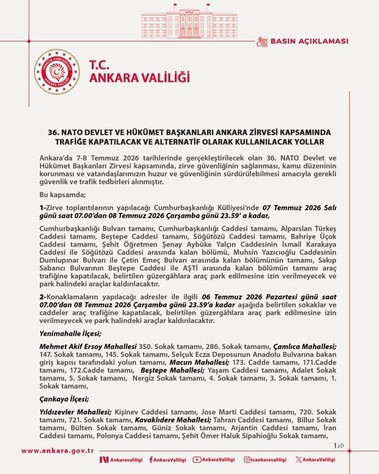 Ankara'da hangi yollar kapalı? TAM LİSTE