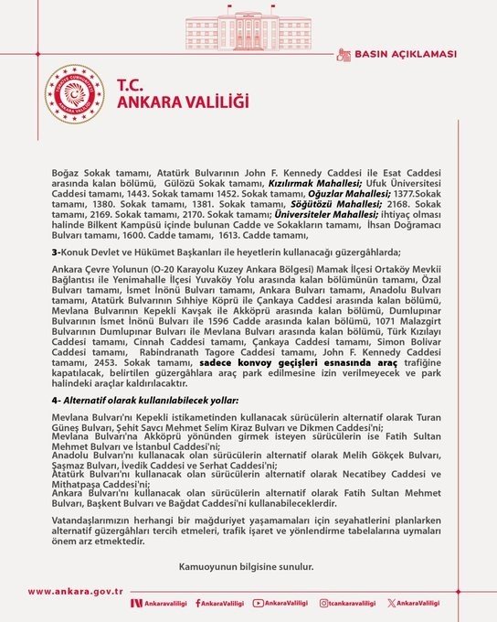 Ankara'da hangi yollar kapalı? TAM LİSTE