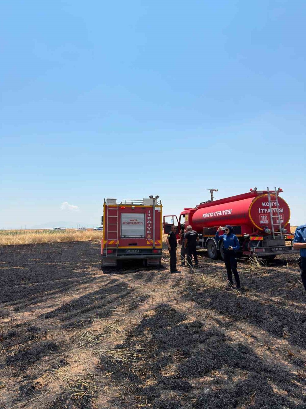 Karapınar'da Yangın: Arpa Tarlası Kül Oldu