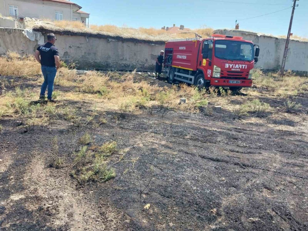 Konya’da Korkutan Ot Yangını: Ekipler Zamanla Yarıştı
